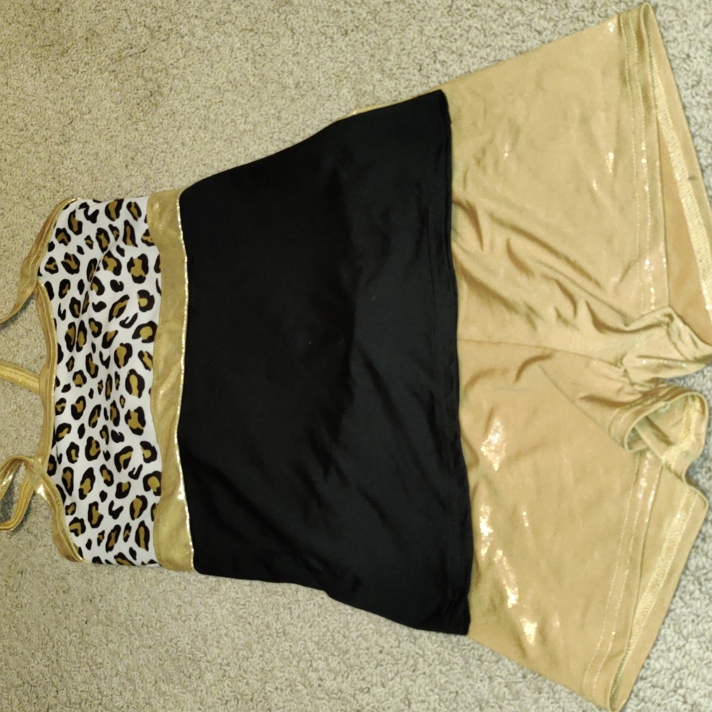 Girls 2 Piece Dance Gymnastic Short Set XL